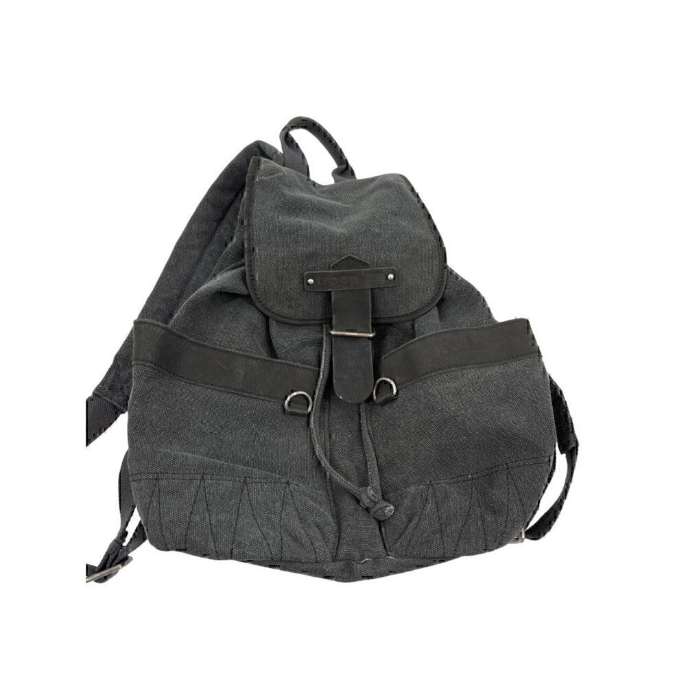 Troop London, Classic Canvas & Cotton Backpack, Black/Gray